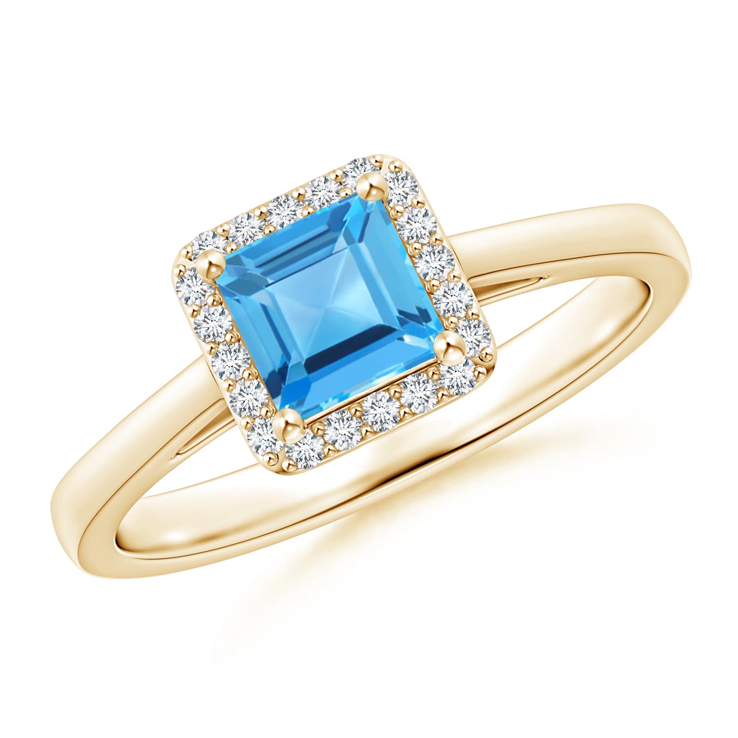 AAA - Swiss Blue Topaz / 0.87 CT / 14 KT Yellow Gold