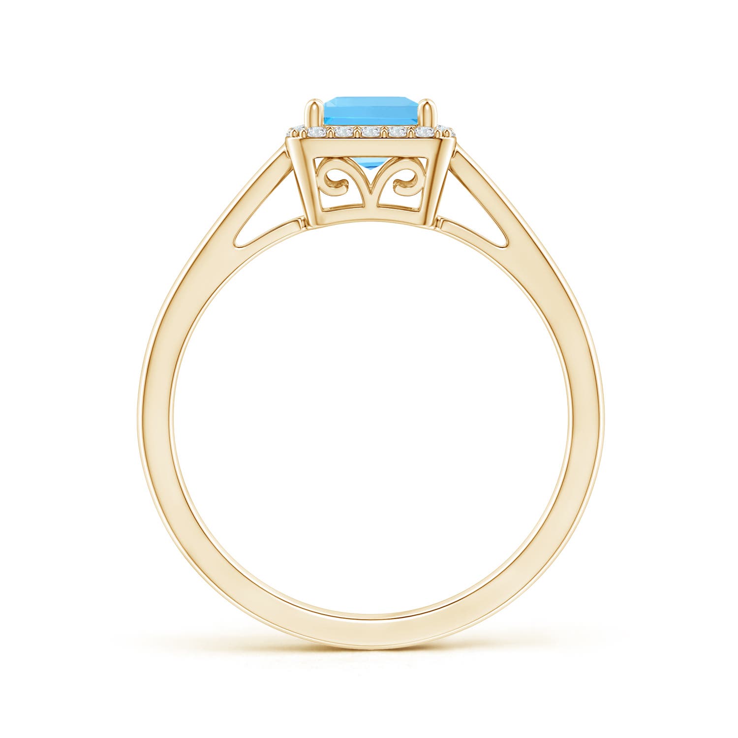 AAA - Swiss Blue Topaz / 0.87 CT / 14 KT Yellow Gold