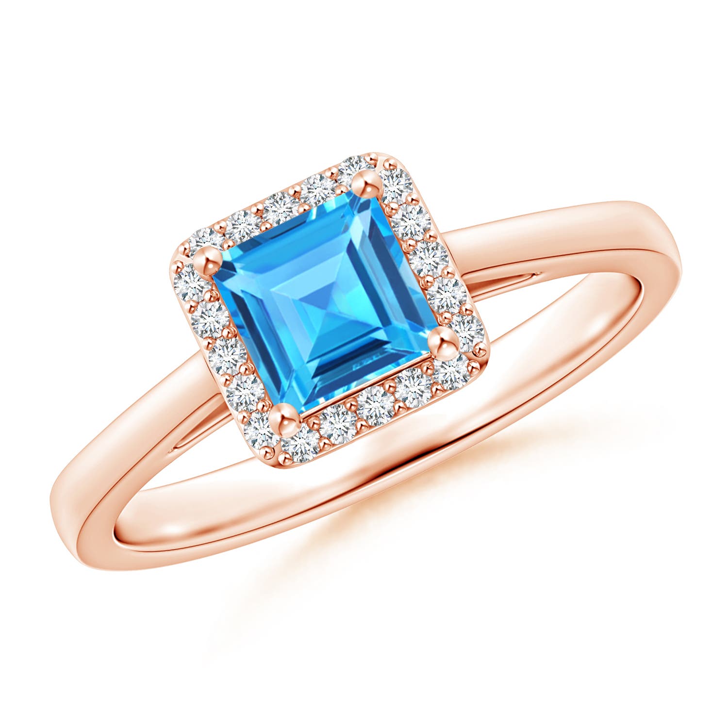 AAAA - Swiss Blue Topaz / 0.87 CT / 14 KT Rose Gold