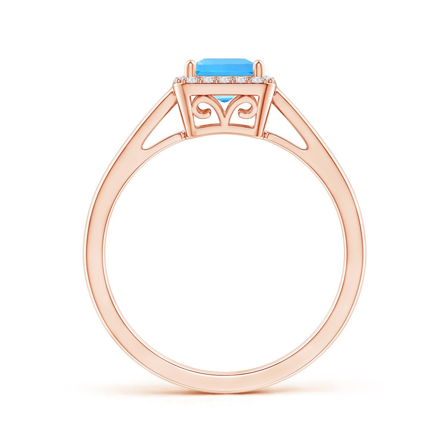 AAAA - Swiss Blue Topaz / 0.87 CT / 14 KT Rose Gold