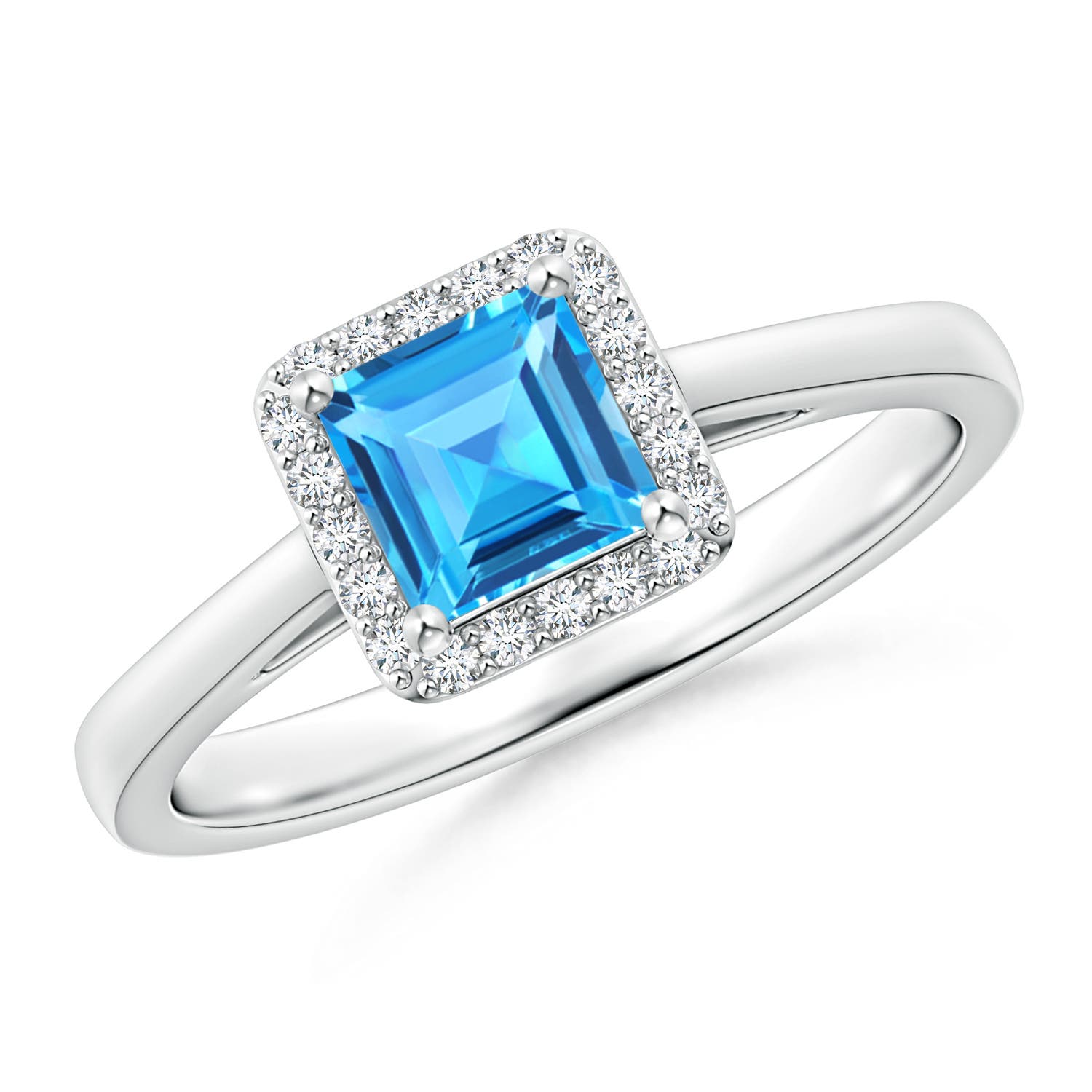 AAAA - Swiss Blue Topaz / 0.87 CT / 14 KT White Gold