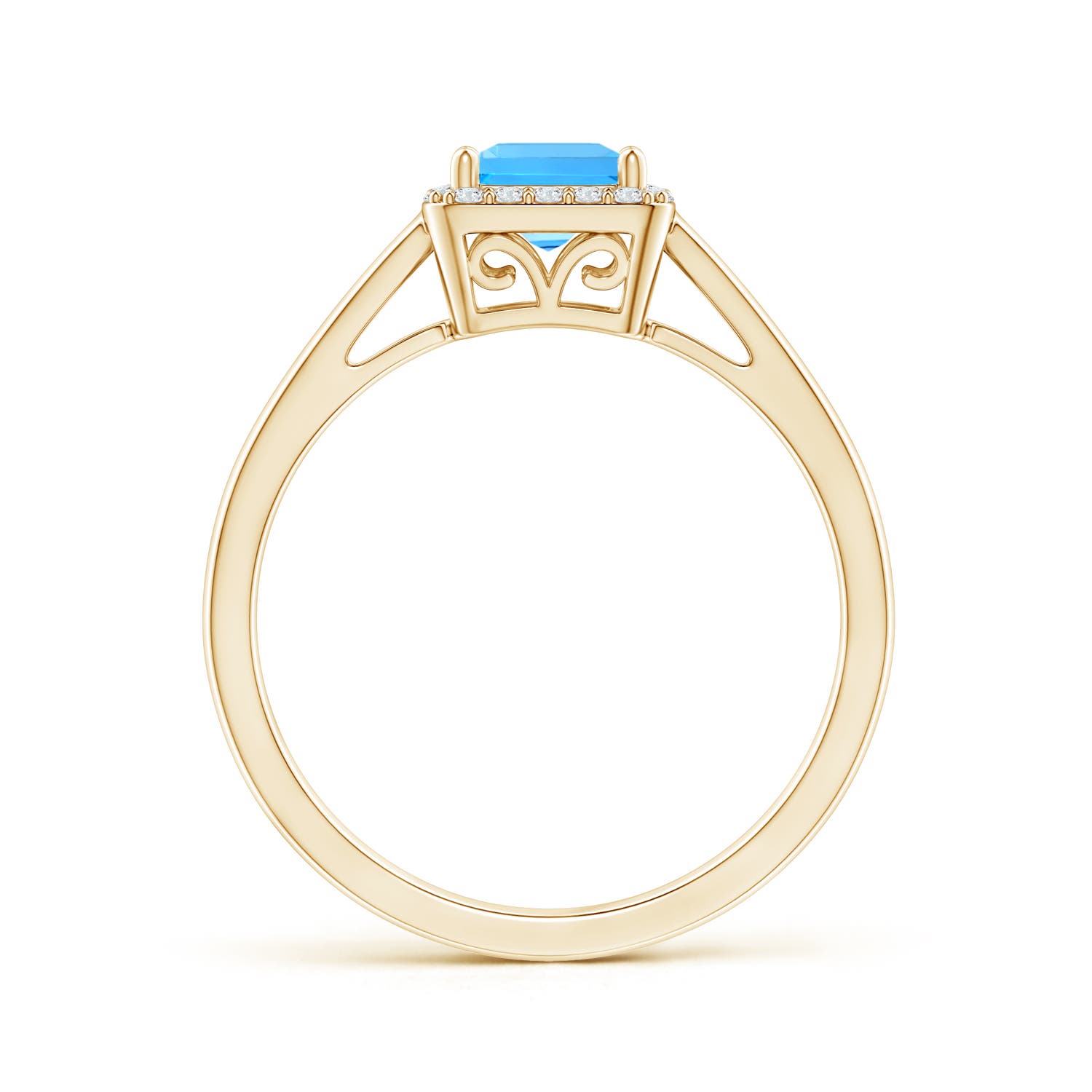 AAAA - Swiss Blue Topaz / 0.87 CT / 14 KT Yellow Gold