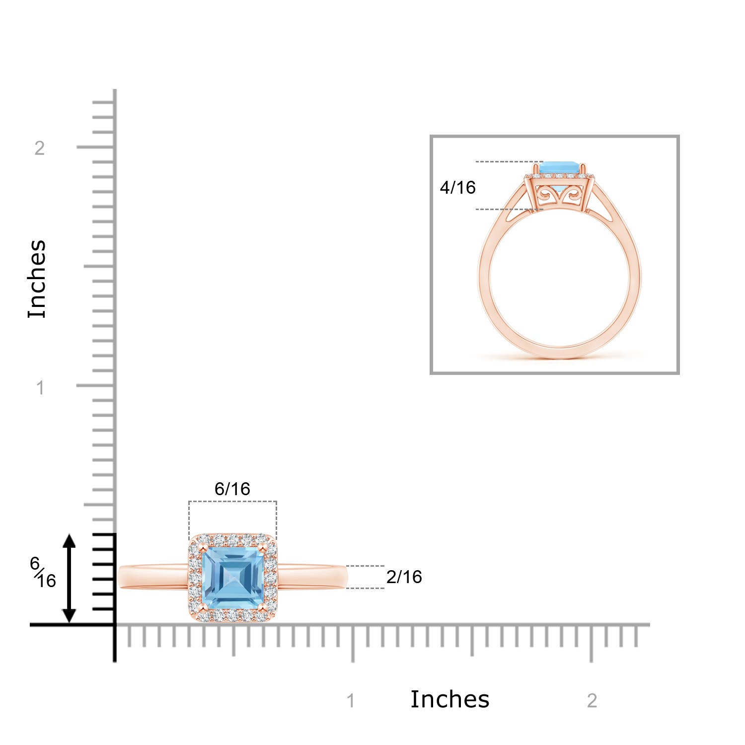 A - Swiss Blue Topaz / 1.55 CT / 14 KT Rose Gold