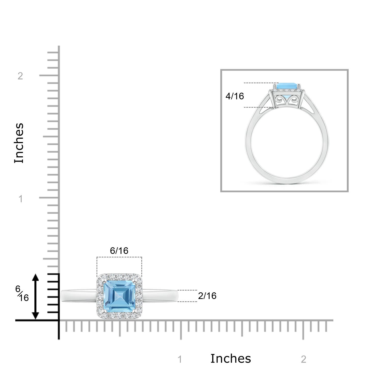 A - Swiss Blue Topaz / 1.55 CT / 14 KT White Gold