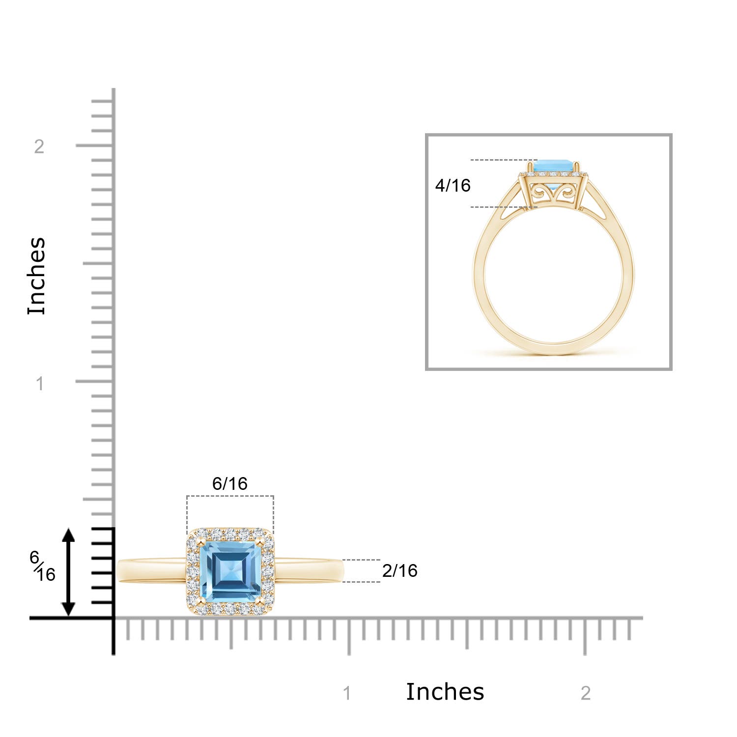 AA - Swiss Blue Topaz / 1.55 CT / 14 KT Yellow Gold