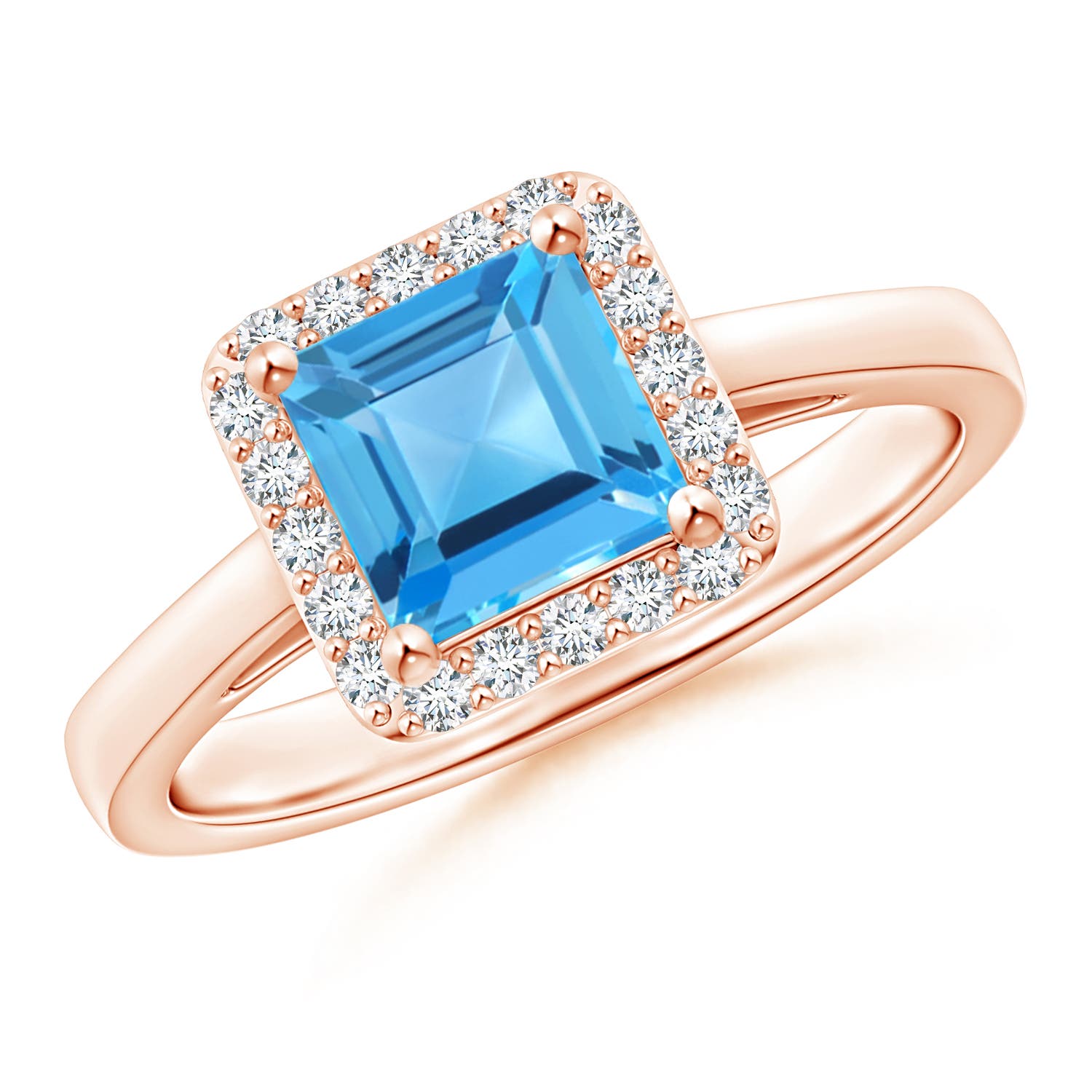 AAA - Swiss Blue Topaz / 1.55 CT / 14 KT Rose Gold