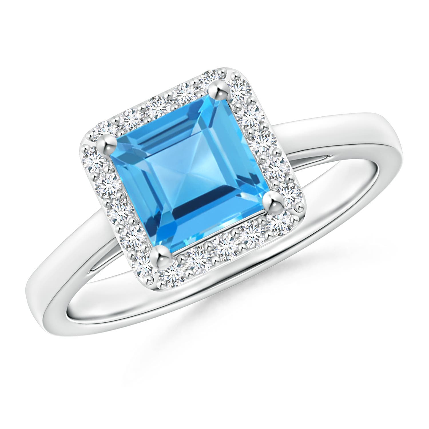 AAA - Swiss Blue Topaz / 1.55 CT / 14 KT White Gold