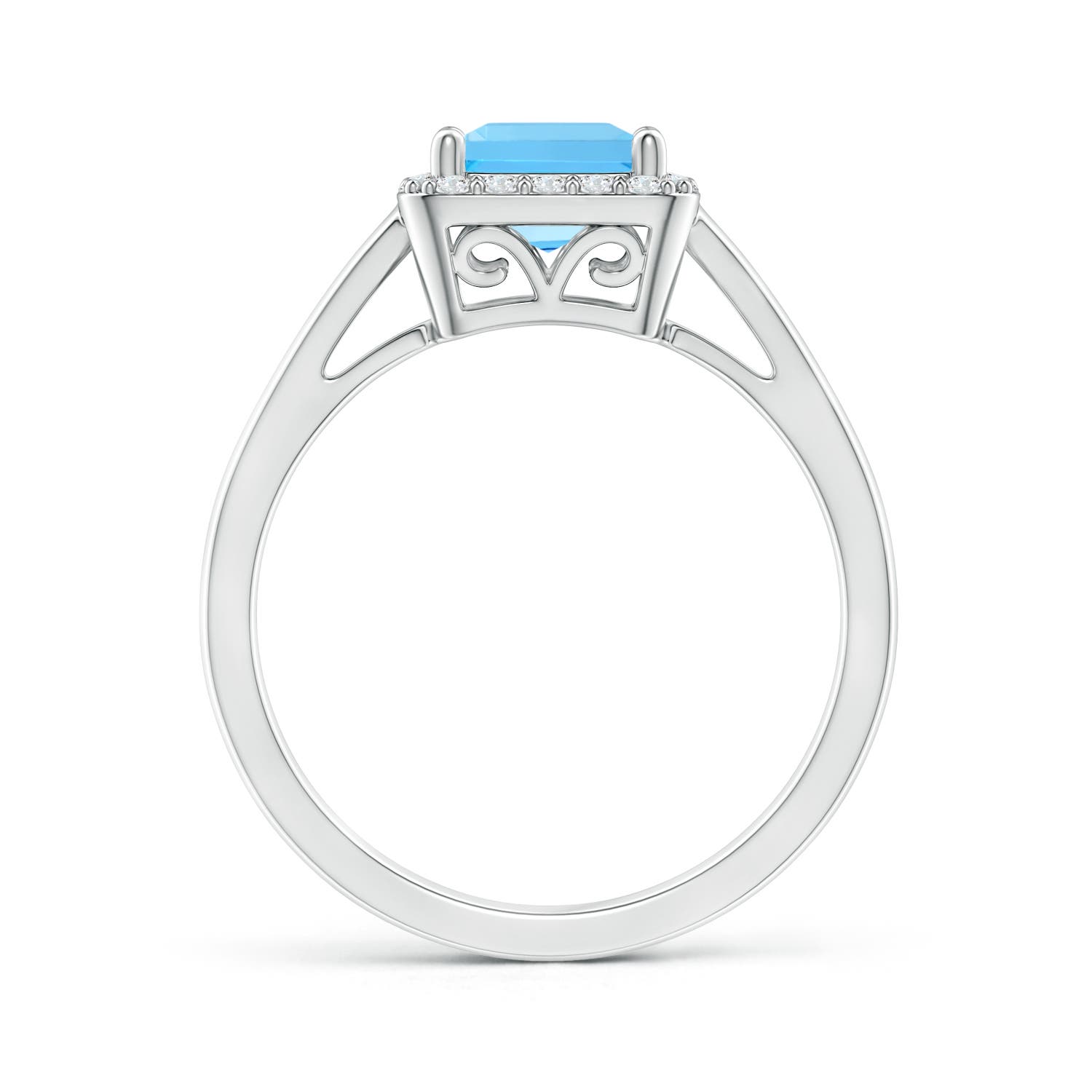 AAA - Swiss Blue Topaz / 1.55 CT / 14 KT White Gold