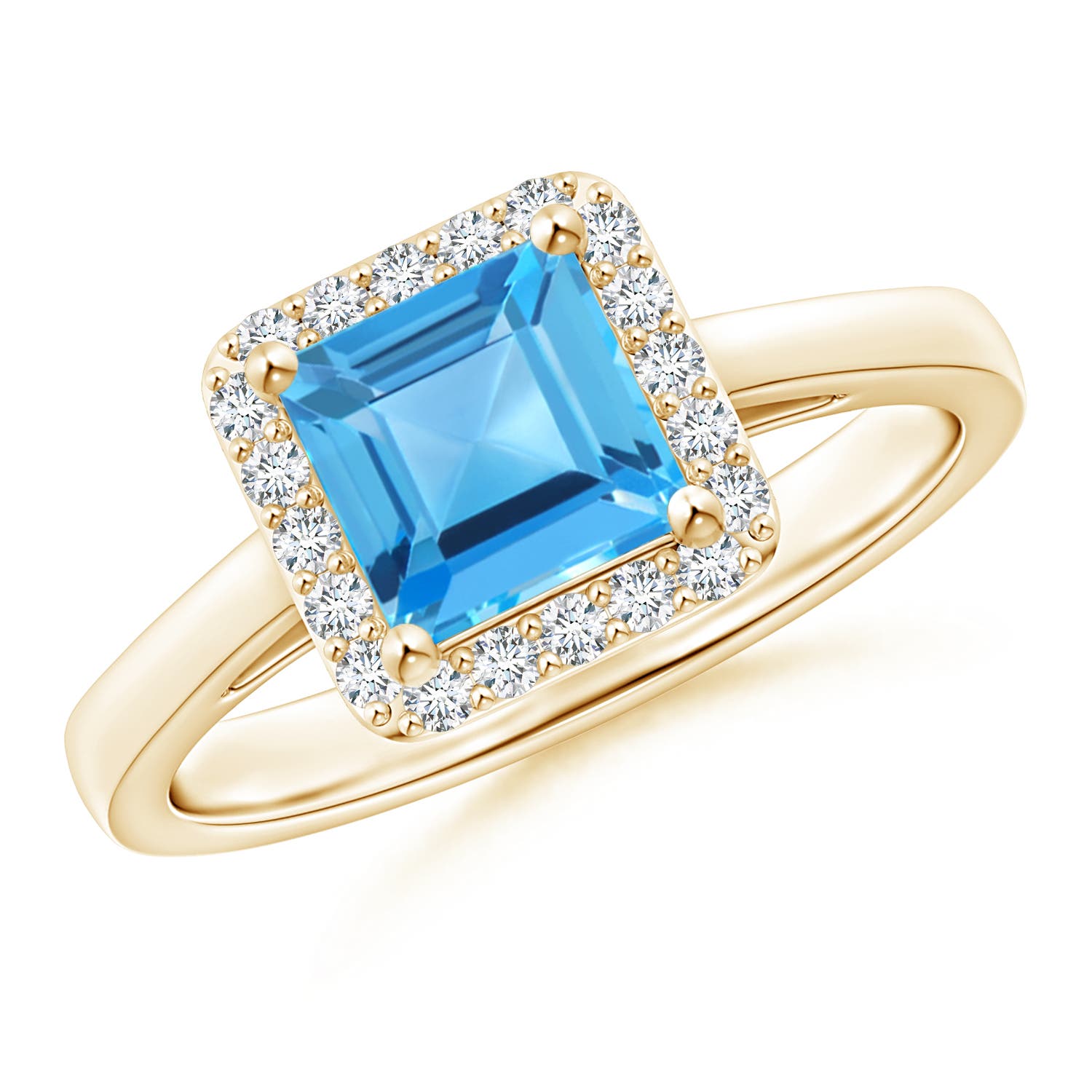 AAA - Swiss Blue Topaz / 1.55 CT / 14 KT Yellow Gold