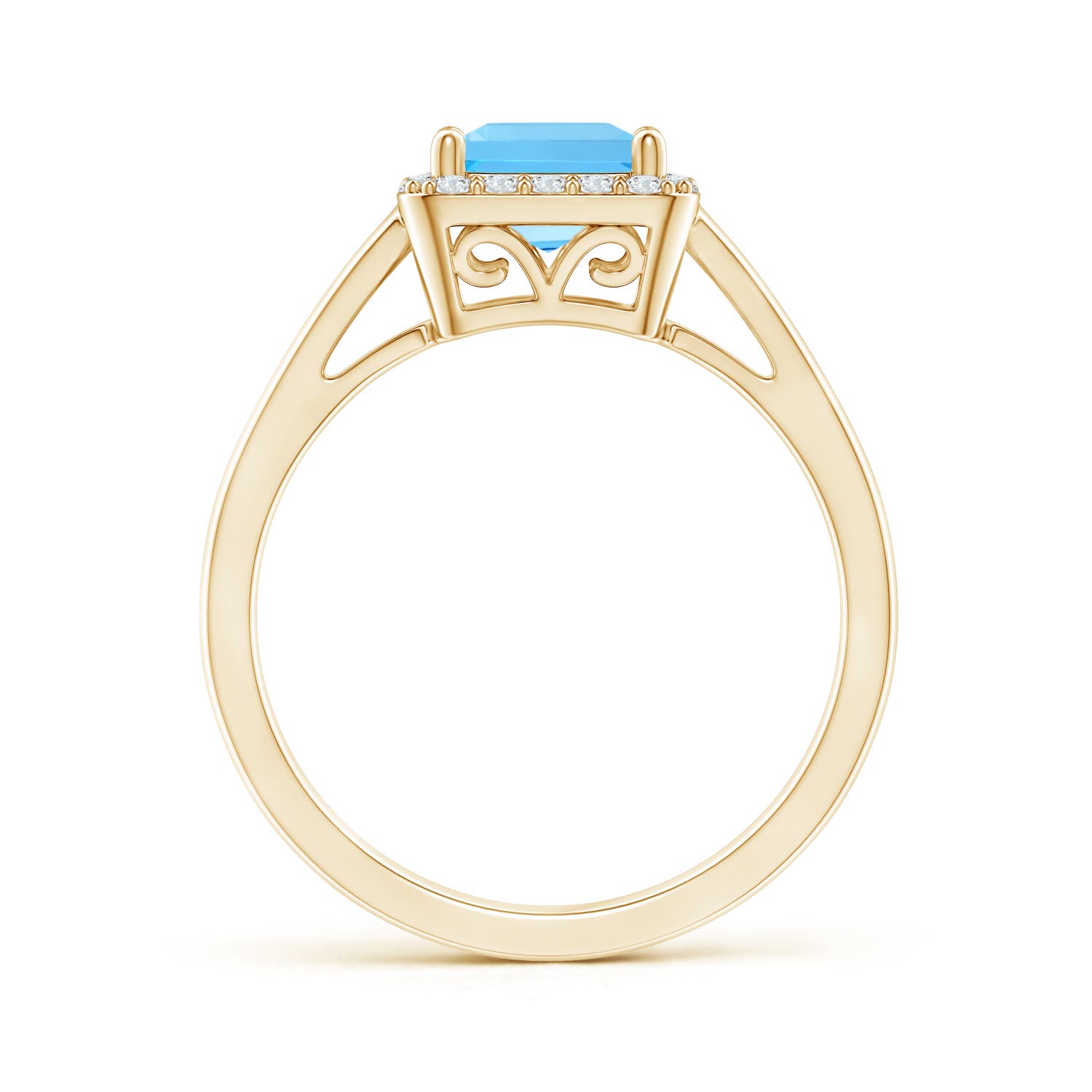 AAA - Swiss Blue Topaz / 1.55 CT / 14 KT Yellow Gold