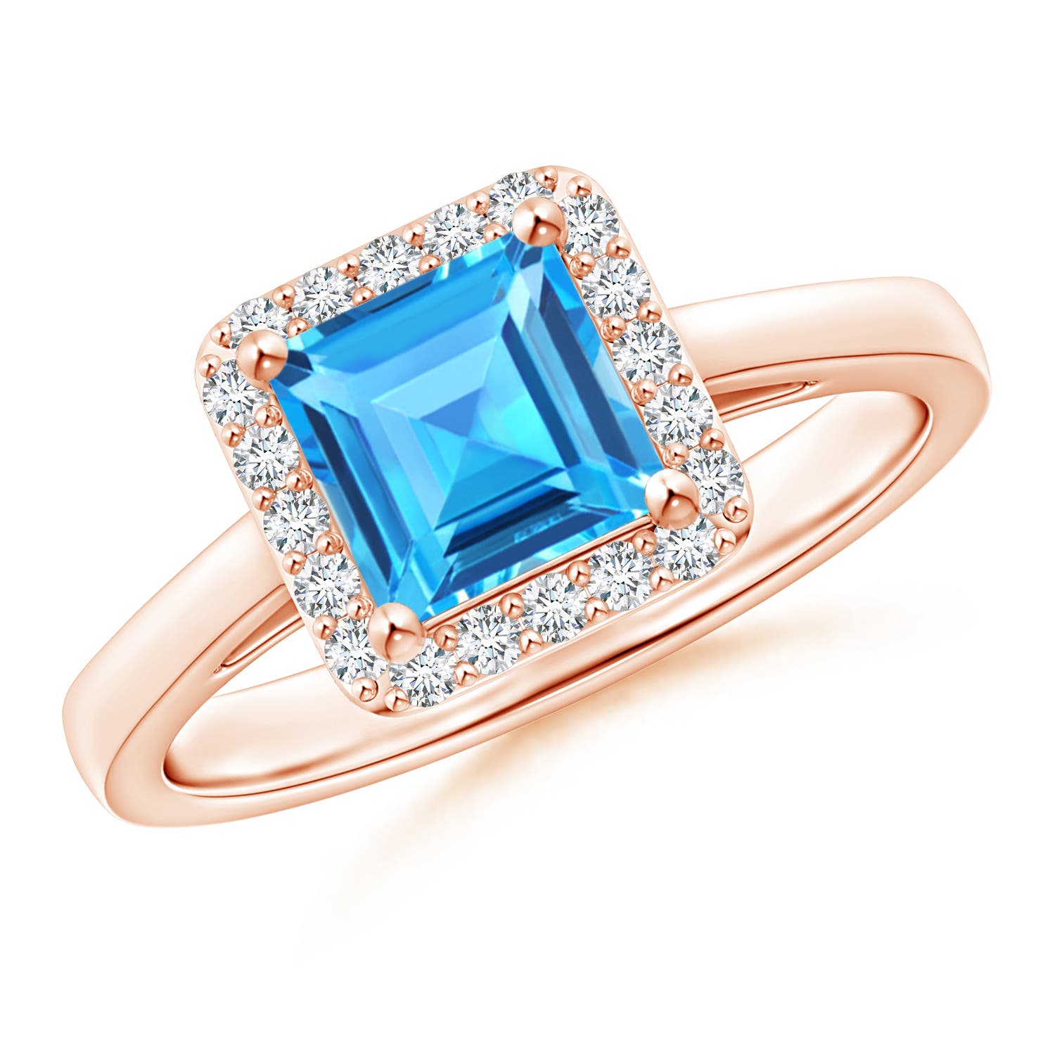 AAAA - Swiss Blue Topaz / 1.55 CT / 14 KT Rose Gold