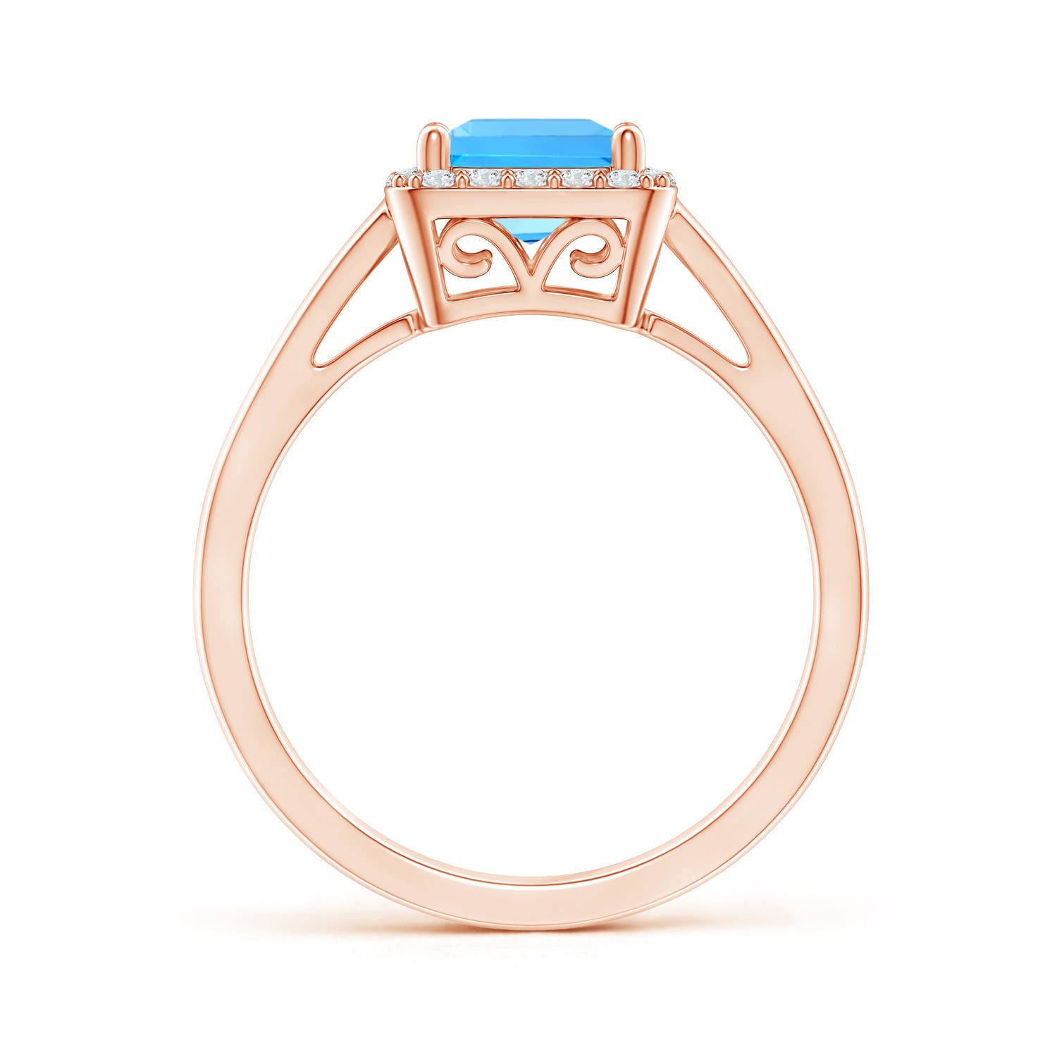 AAAA - Swiss Blue Topaz / 1.55 CT / 14 KT Rose Gold