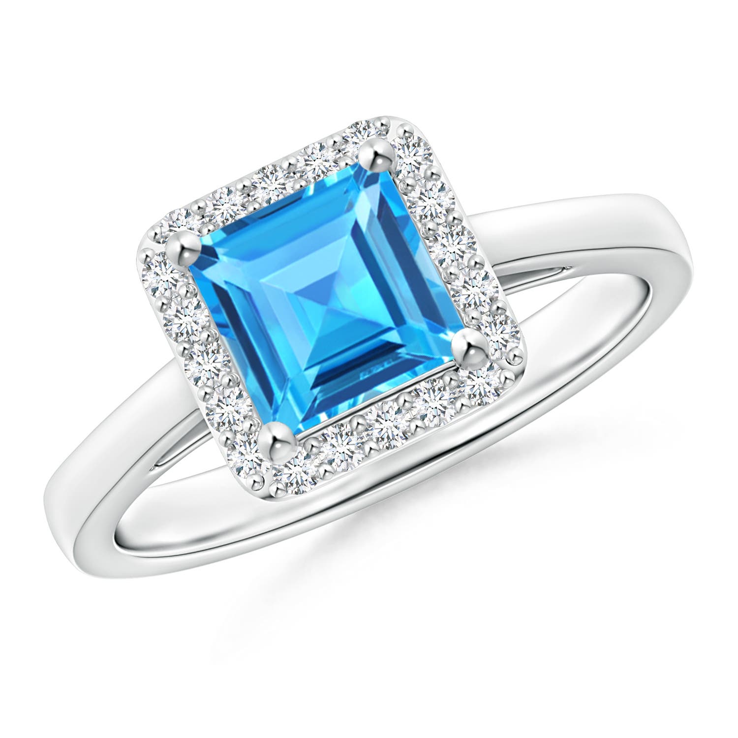 AAAA - Swiss Blue Topaz / 1.55 CT / 14 KT White Gold