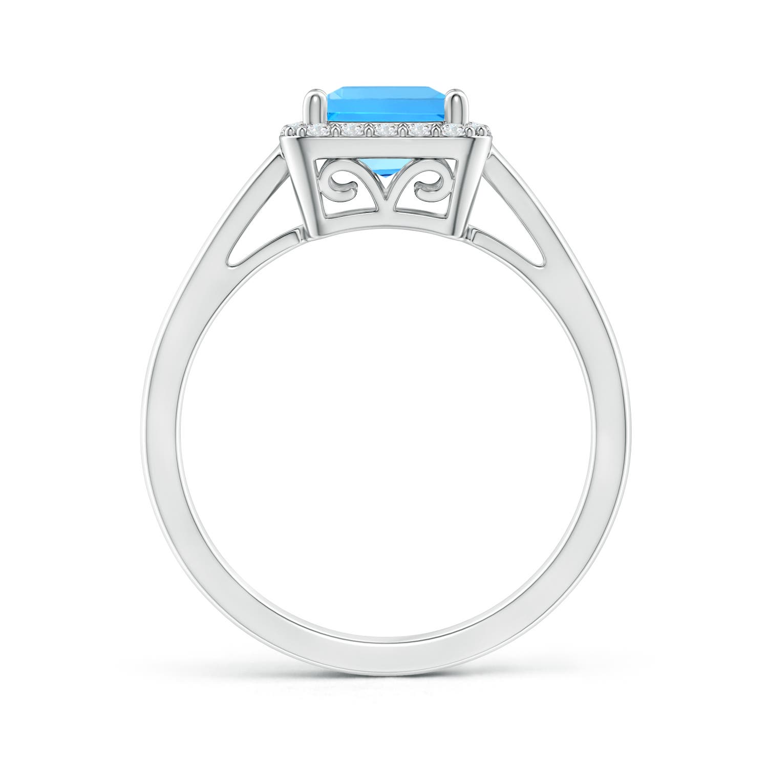 AAAA - Swiss Blue Topaz / 1.55 CT / 14 KT White Gold