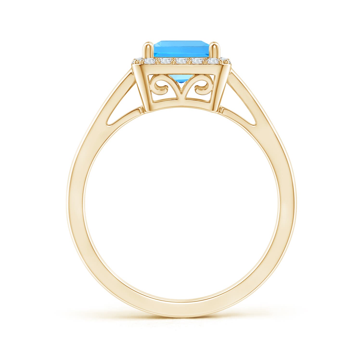 AAAA - Swiss Blue Topaz / 1.55 CT / 14 KT Yellow Gold