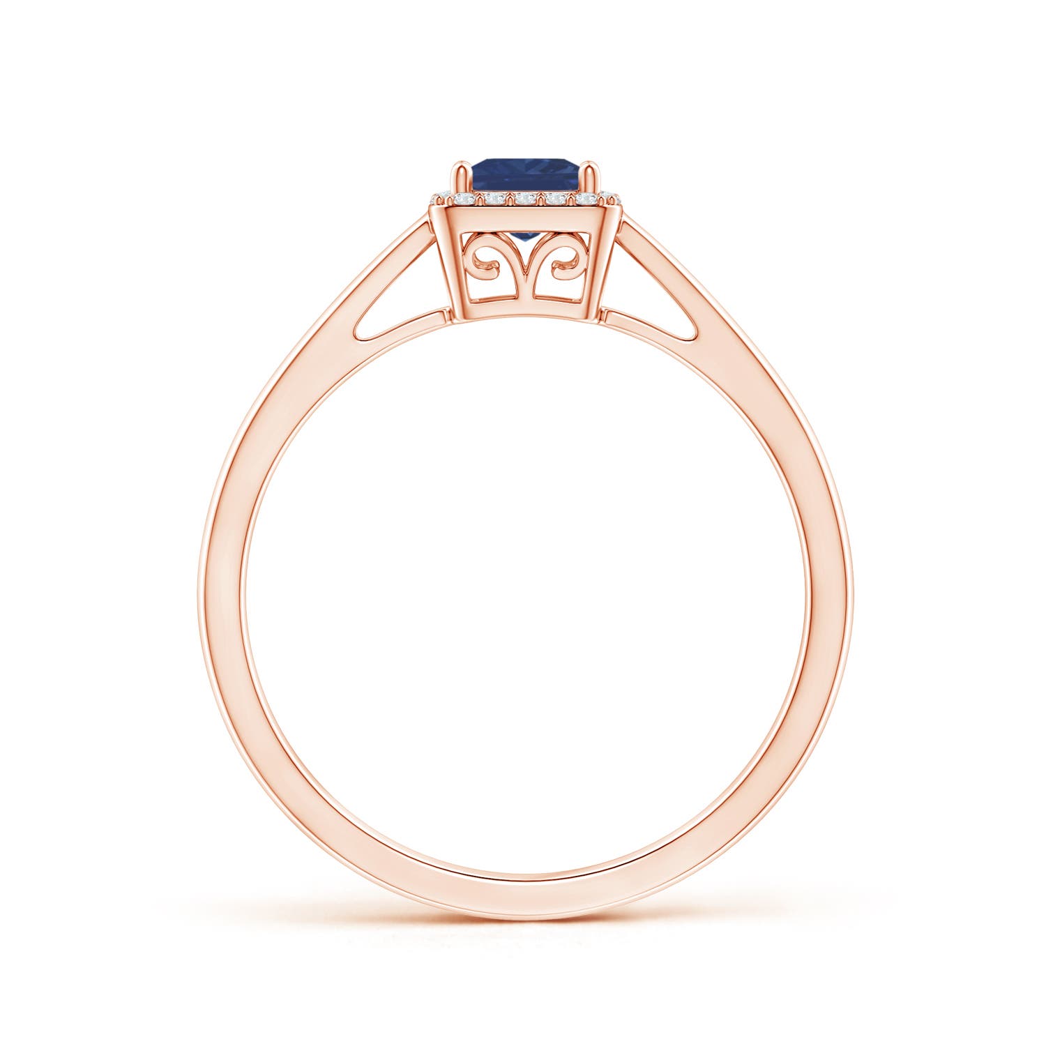 A - Blue Sapphire / 0.46 CT / 14 KT Rose Gold