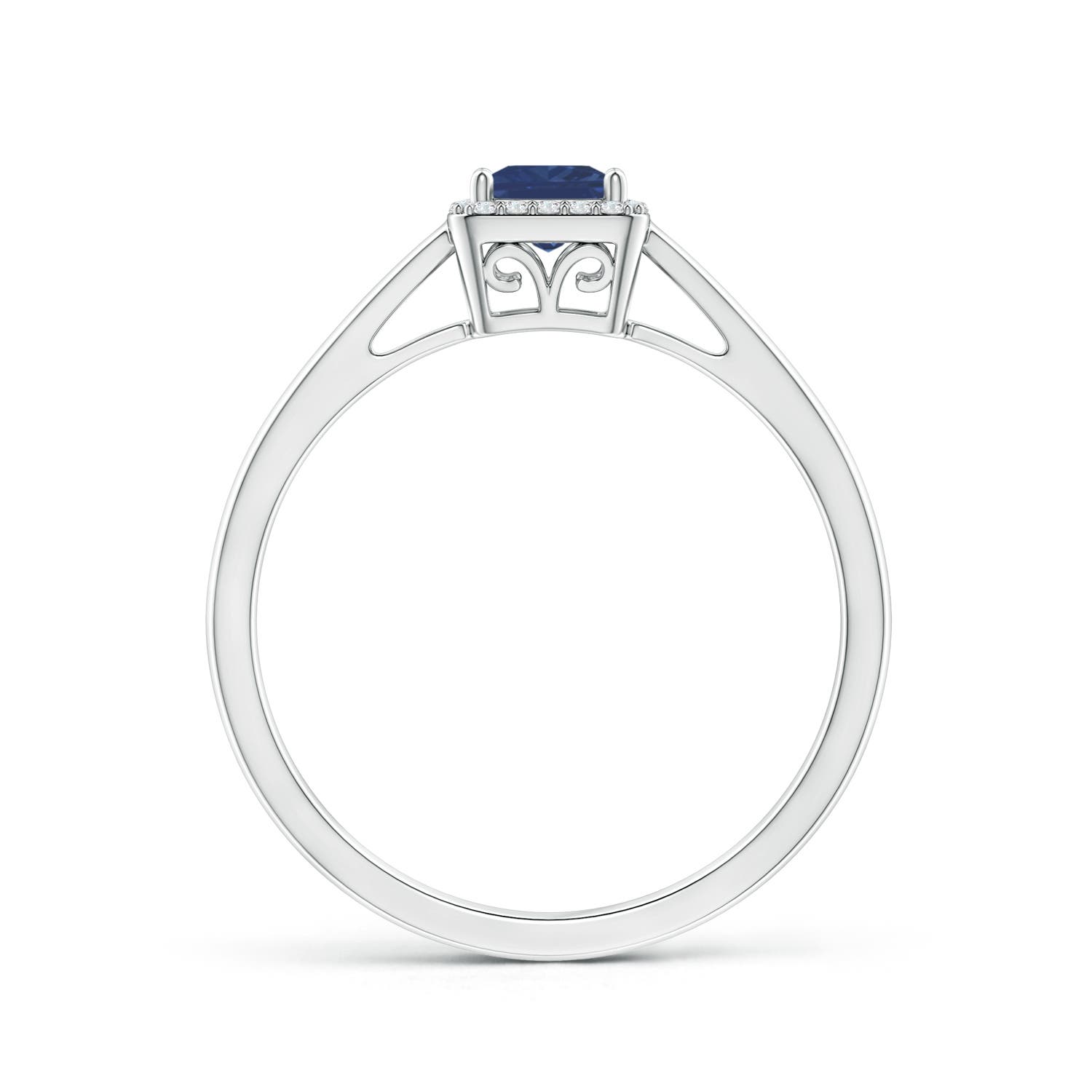 A - Blue Sapphire / 0.46 CT / 14 KT White Gold