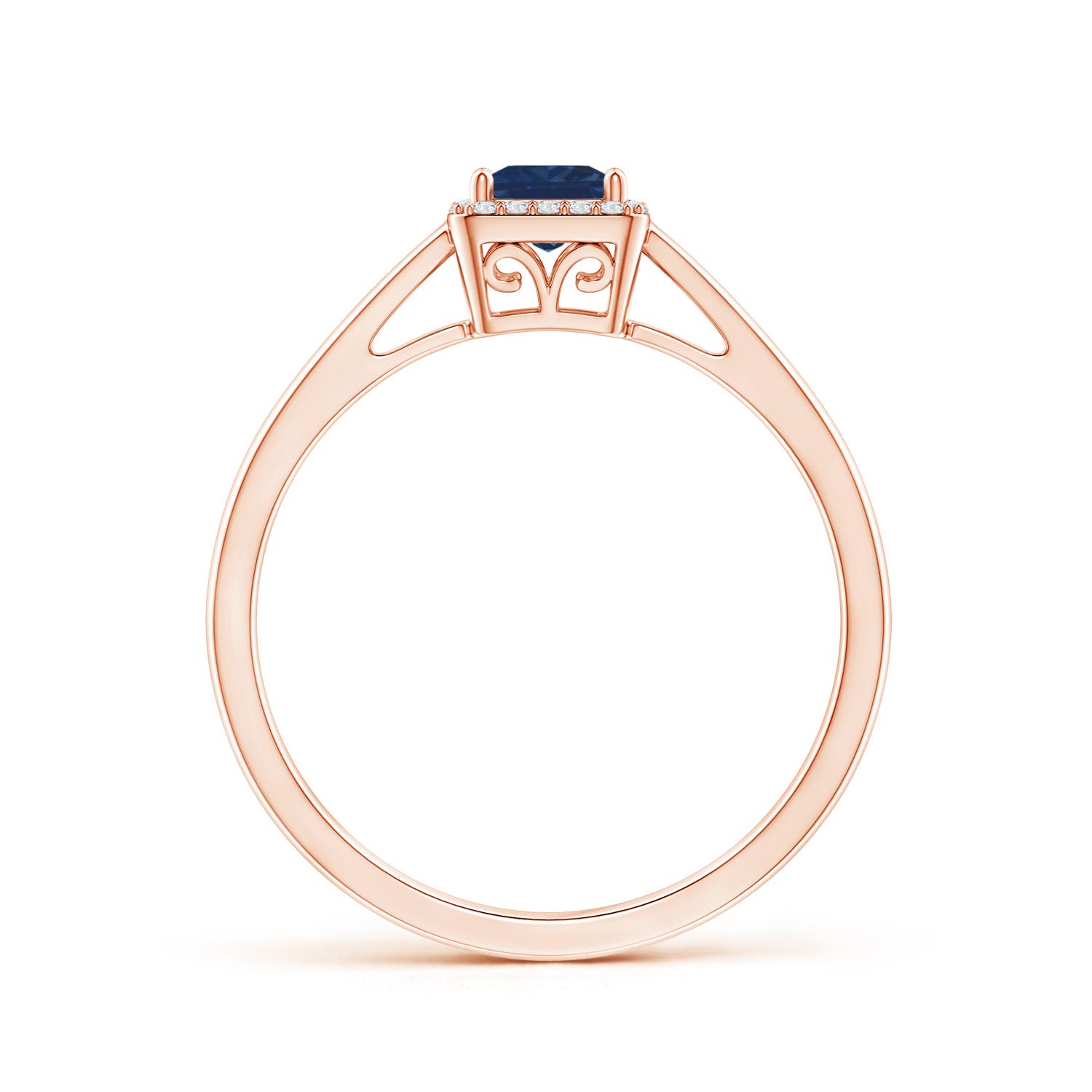 AA - Blue Sapphire / 0.46 CT / 14 KT Rose Gold