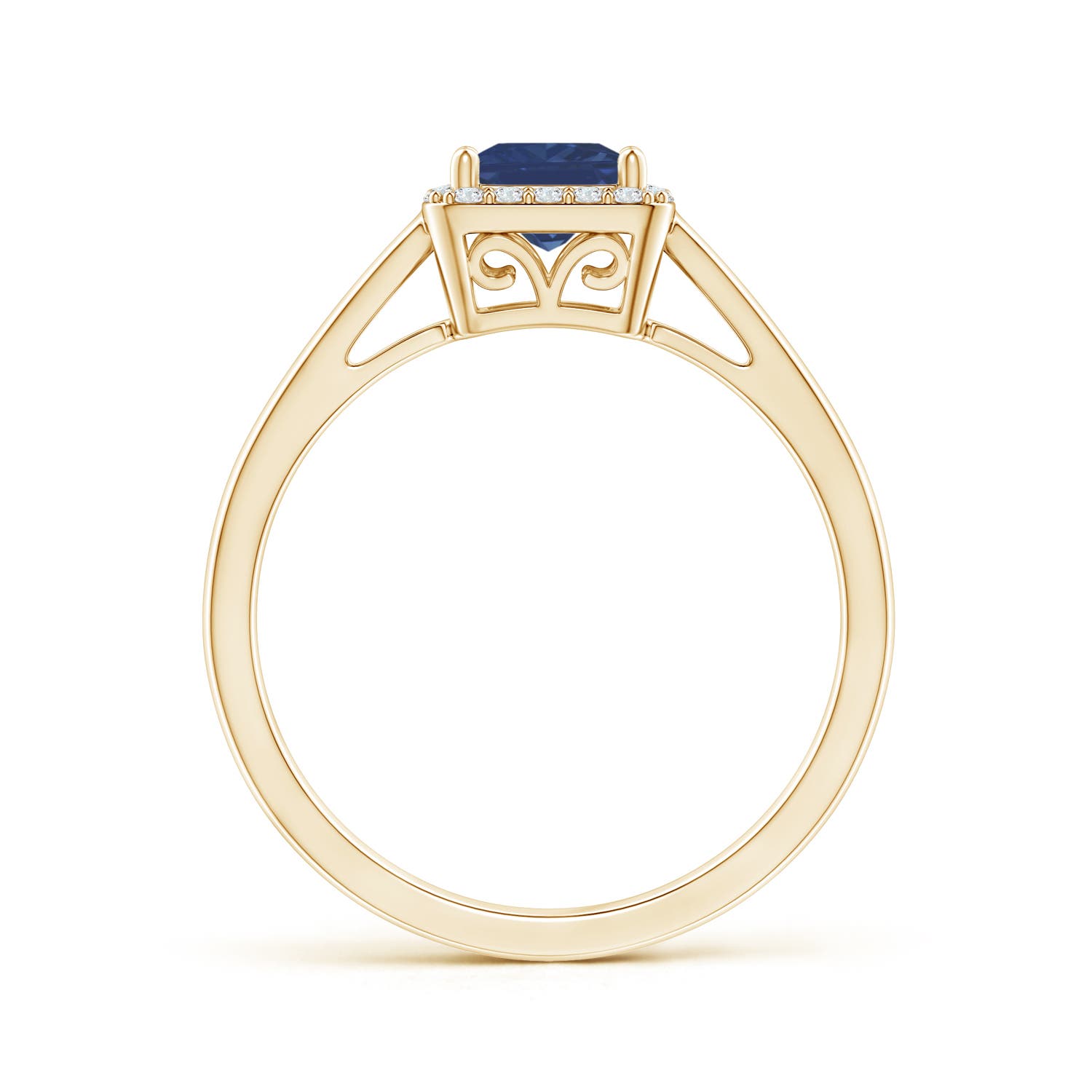 A - Blue Sapphire / 0.77 CT / 14 KT Yellow Gold