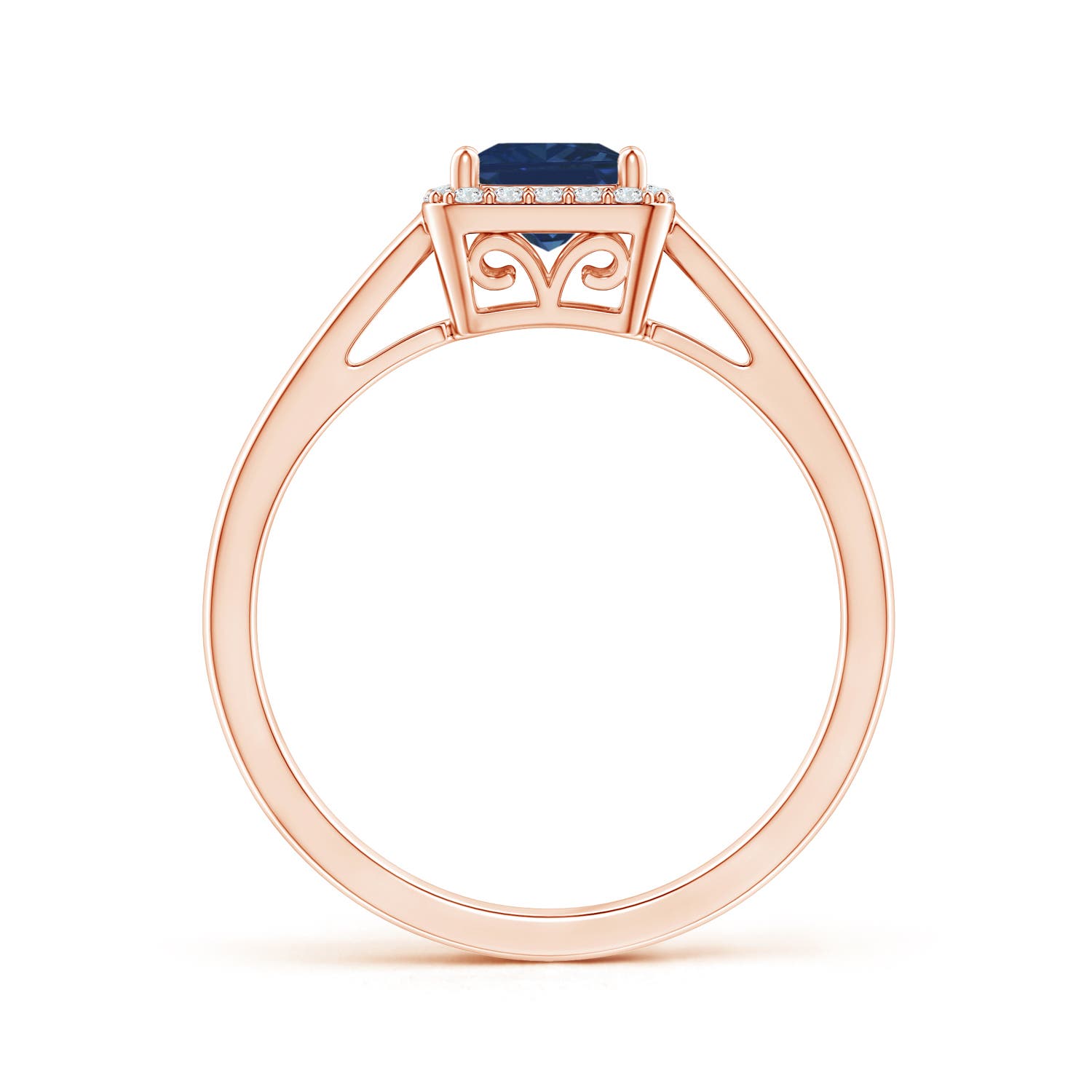 AA - Blue Sapphire / 0.77 CT / 14 KT Rose Gold