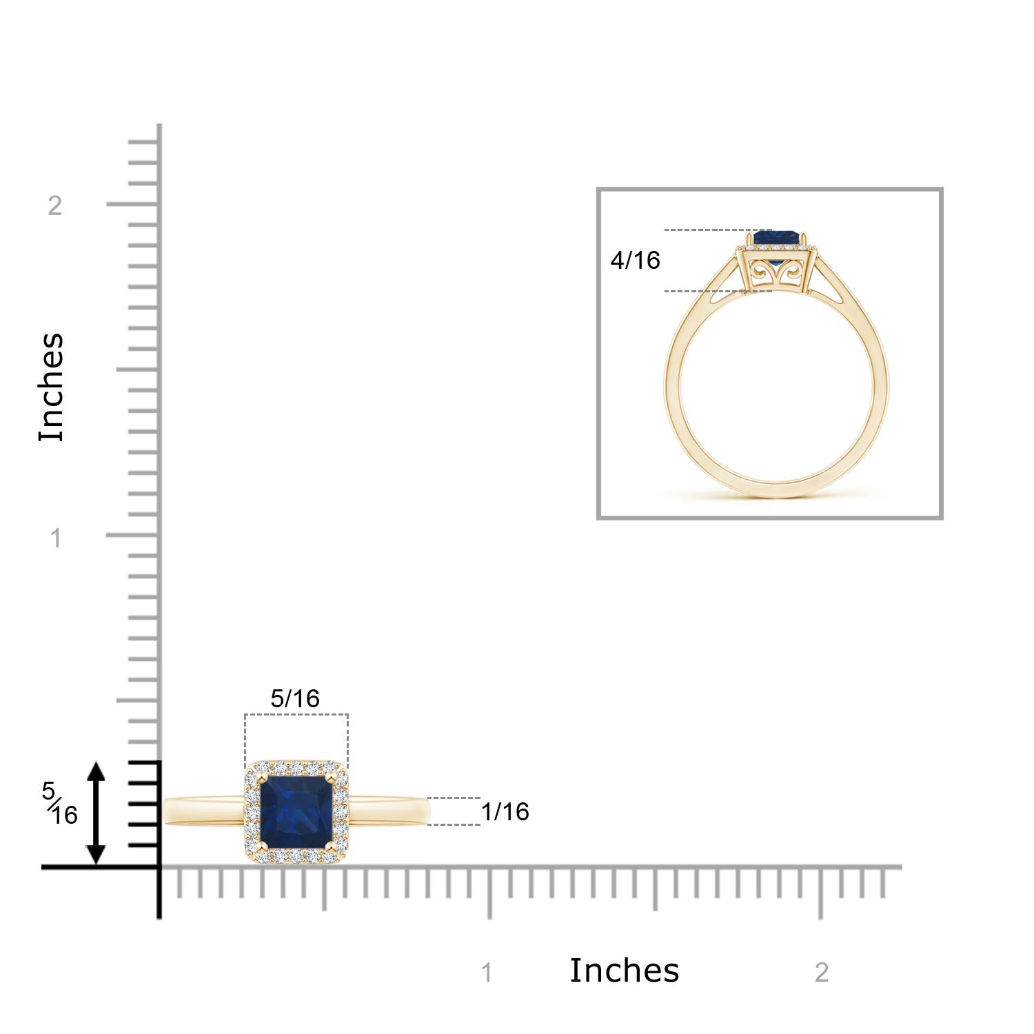 AA - Blue Sapphire / 0.77 CT / 14 KT Yellow Gold