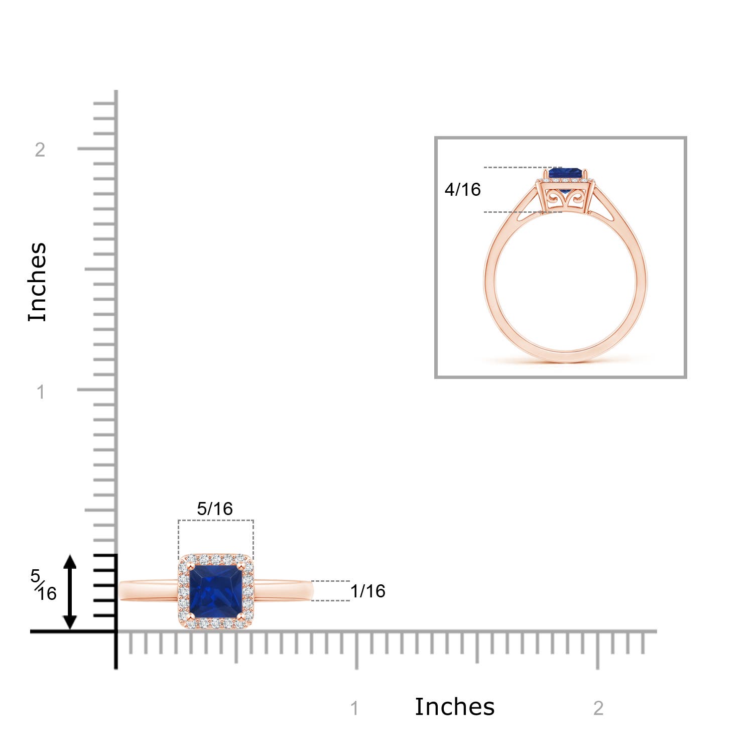 AAA - Blue Sapphire / 0.77 CT / 14 KT Rose Gold