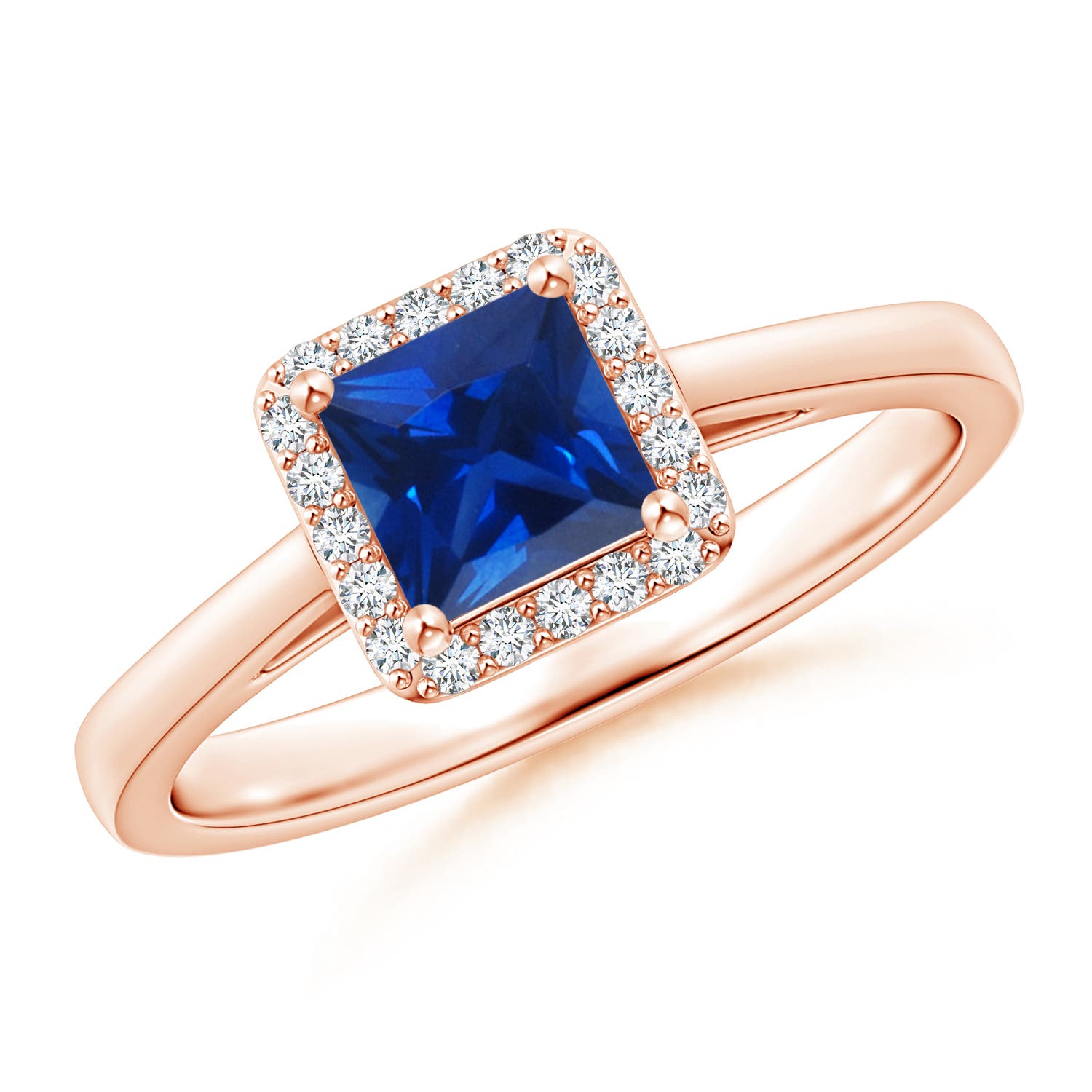 AAAA - Blue Sapphire / 0.77 CT / 14 KT Rose Gold