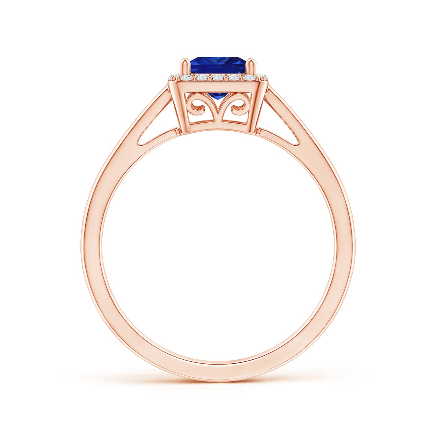 AAAA - Blue Sapphire / 0.77 CT / 14 KT Rose Gold