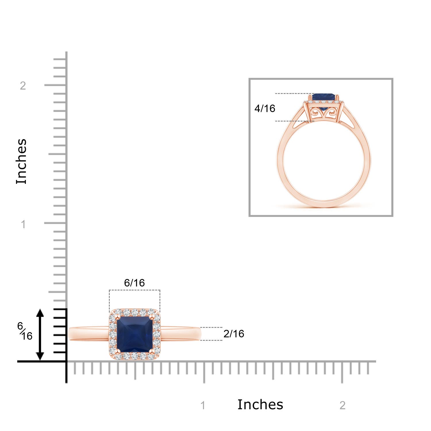 A - Blue Sapphire / 1.4 CT / 14 KT Rose Gold