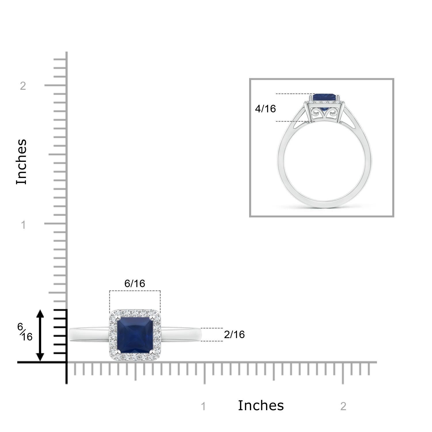 A - Blue Sapphire / 1.4 CT / 14 KT White Gold