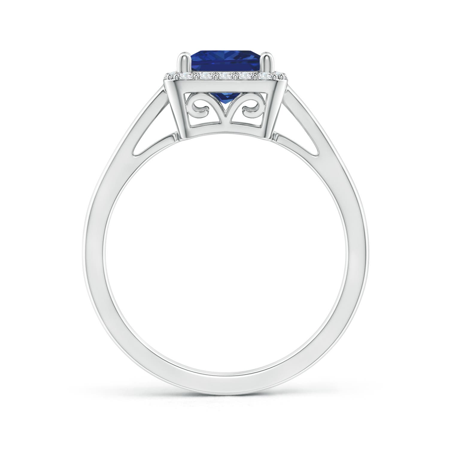 AAA - Blue Sapphire / 1.4 CT / 14 KT White Gold