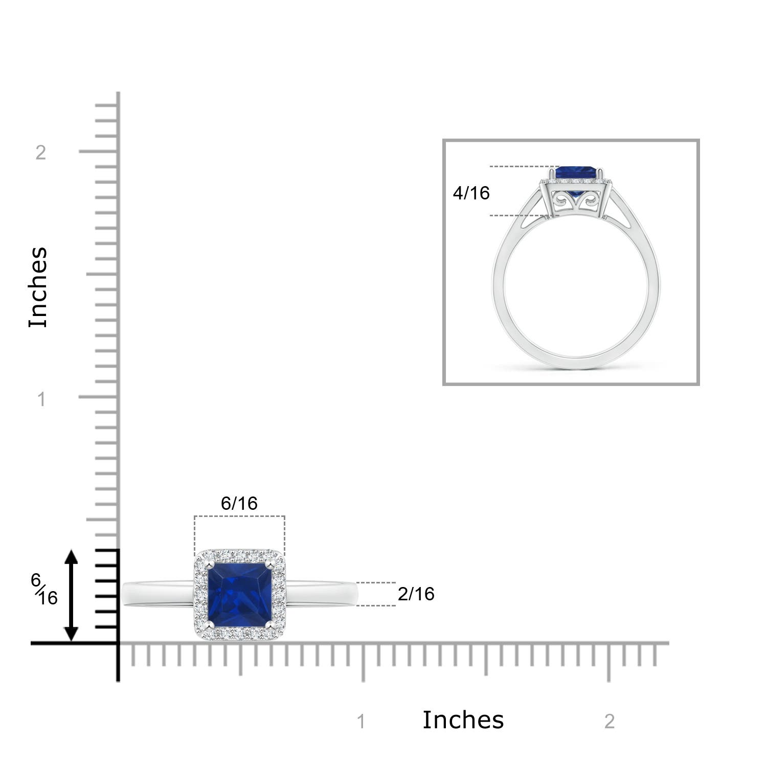 AAA - Blue Sapphire / 1.4 CT / 14 KT White Gold