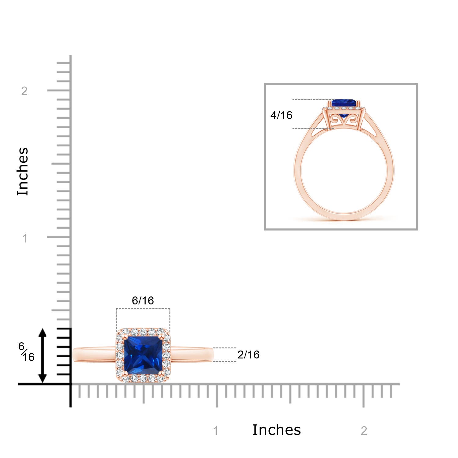 AAAA - Blue Sapphire / 1.4 CT / 14 KT Rose Gold