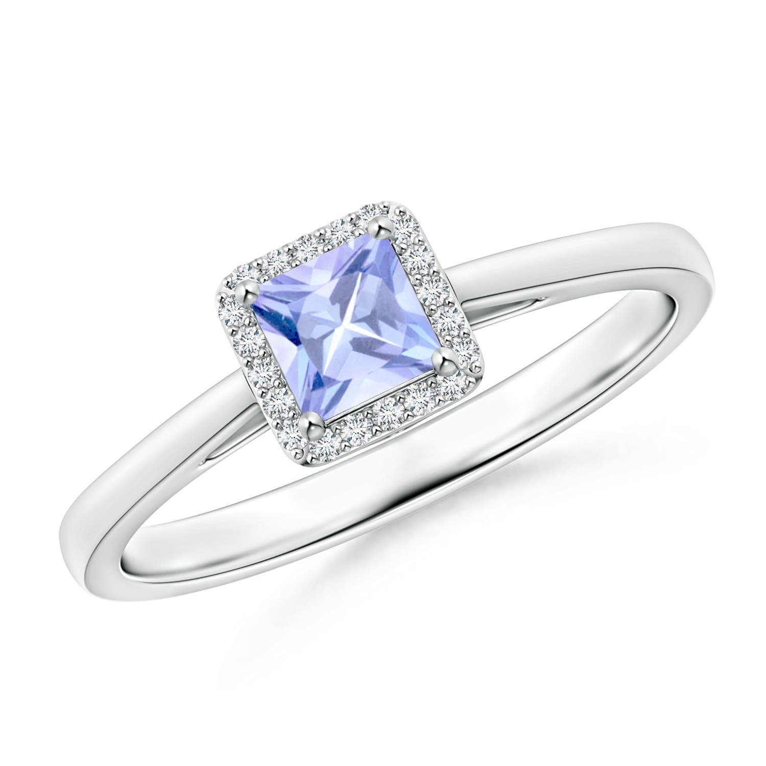 A - Tanzanite / 0.41 CT / 14 KT White Gold