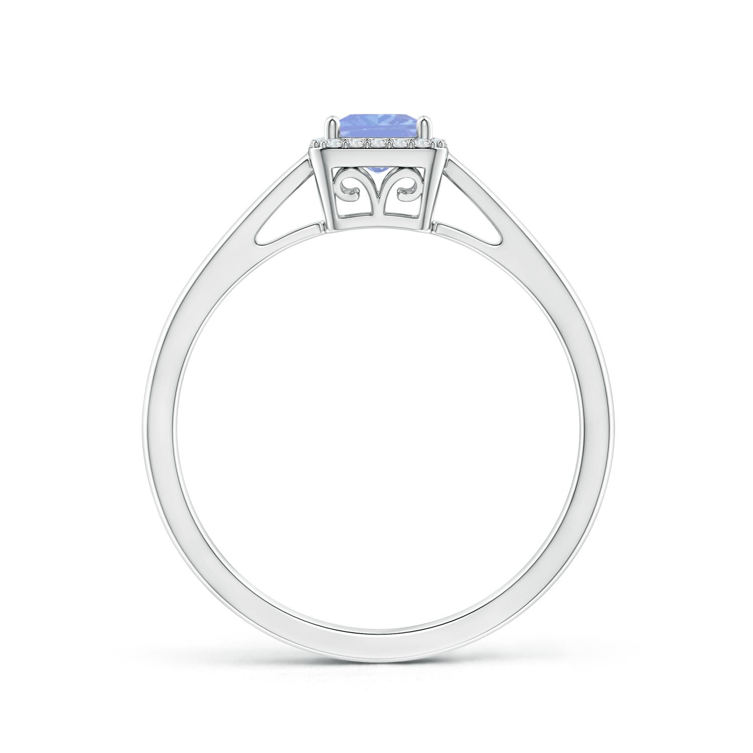 A - Tanzanite / 0.41 CT / 14 KT White Gold