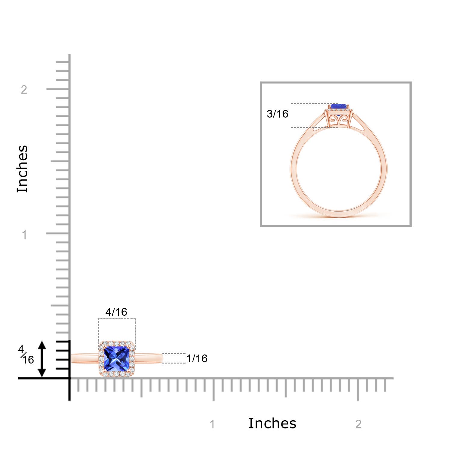 AAA - Tanzanite / 0.41 CT / 14 KT Rose Gold