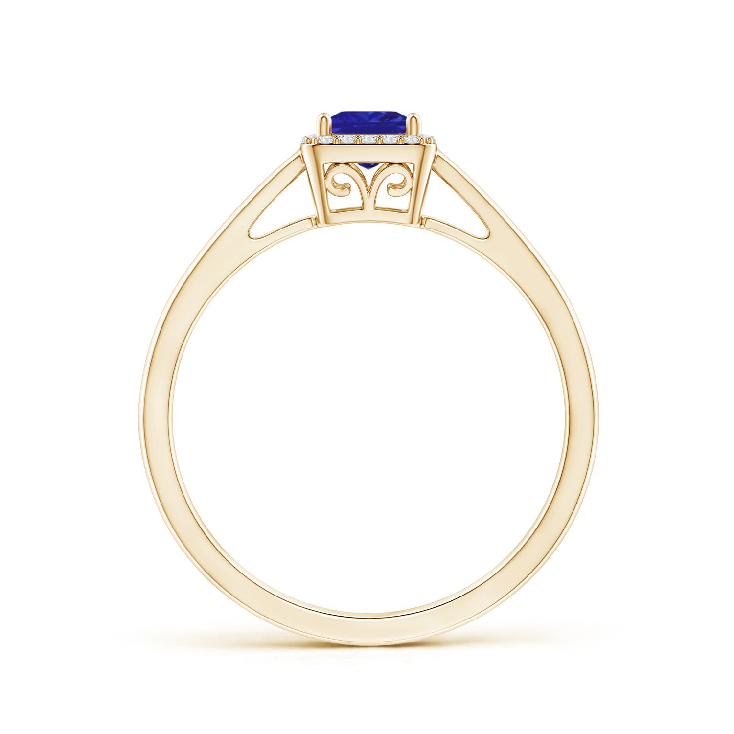 AAAA - Tanzanite / 0.41 CT / 14 KT Yellow Gold