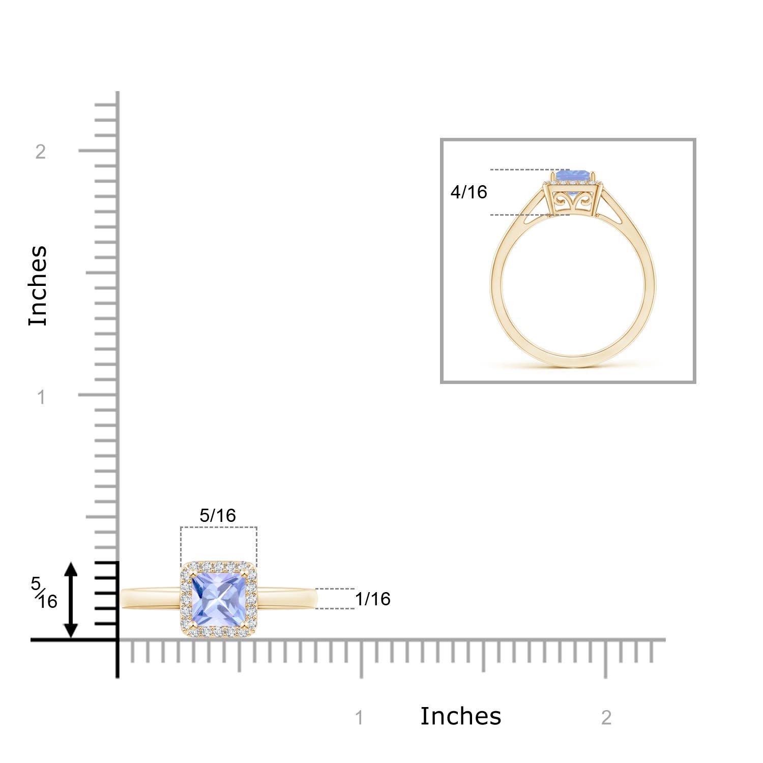 A - Tanzanite / 0.87 CT / 14 KT Yellow Gold