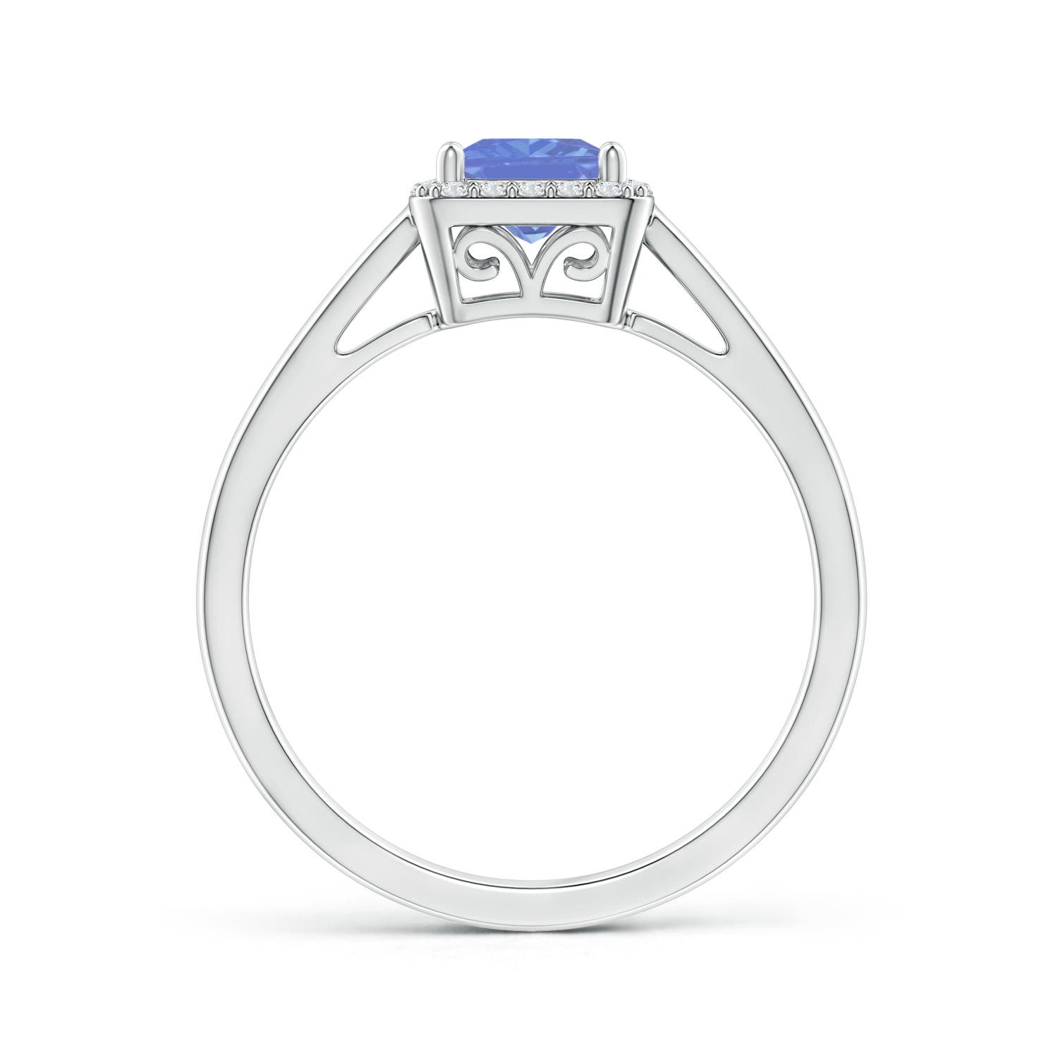 AA - Tanzanite / 0.87 CT / 14 KT White Gold