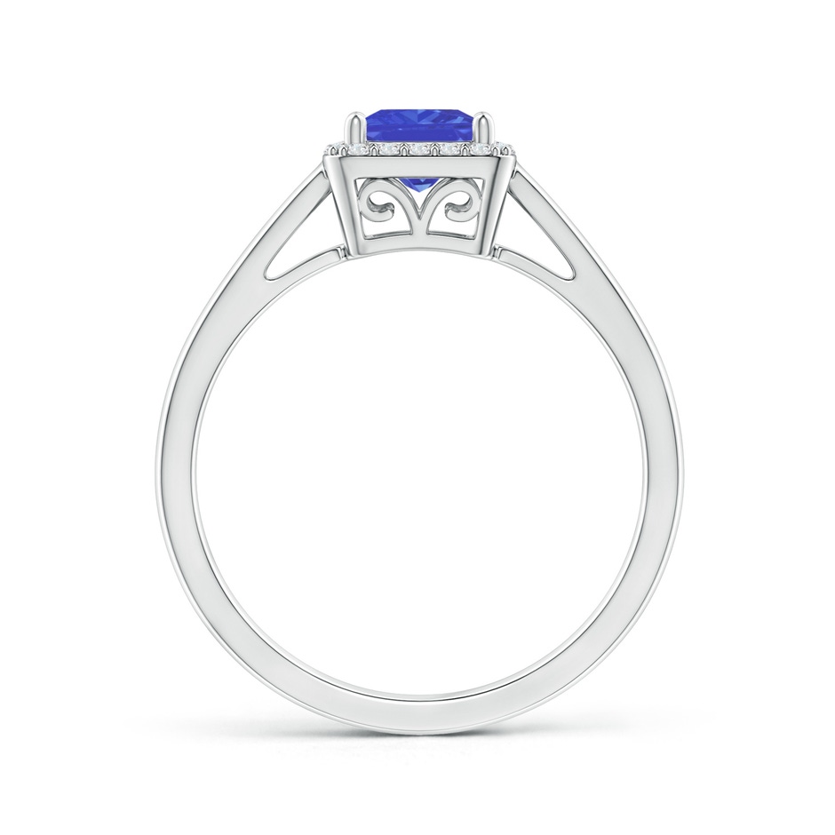 5mm AAA Classic Square Tanzanite Halo Ring in White Gold product image