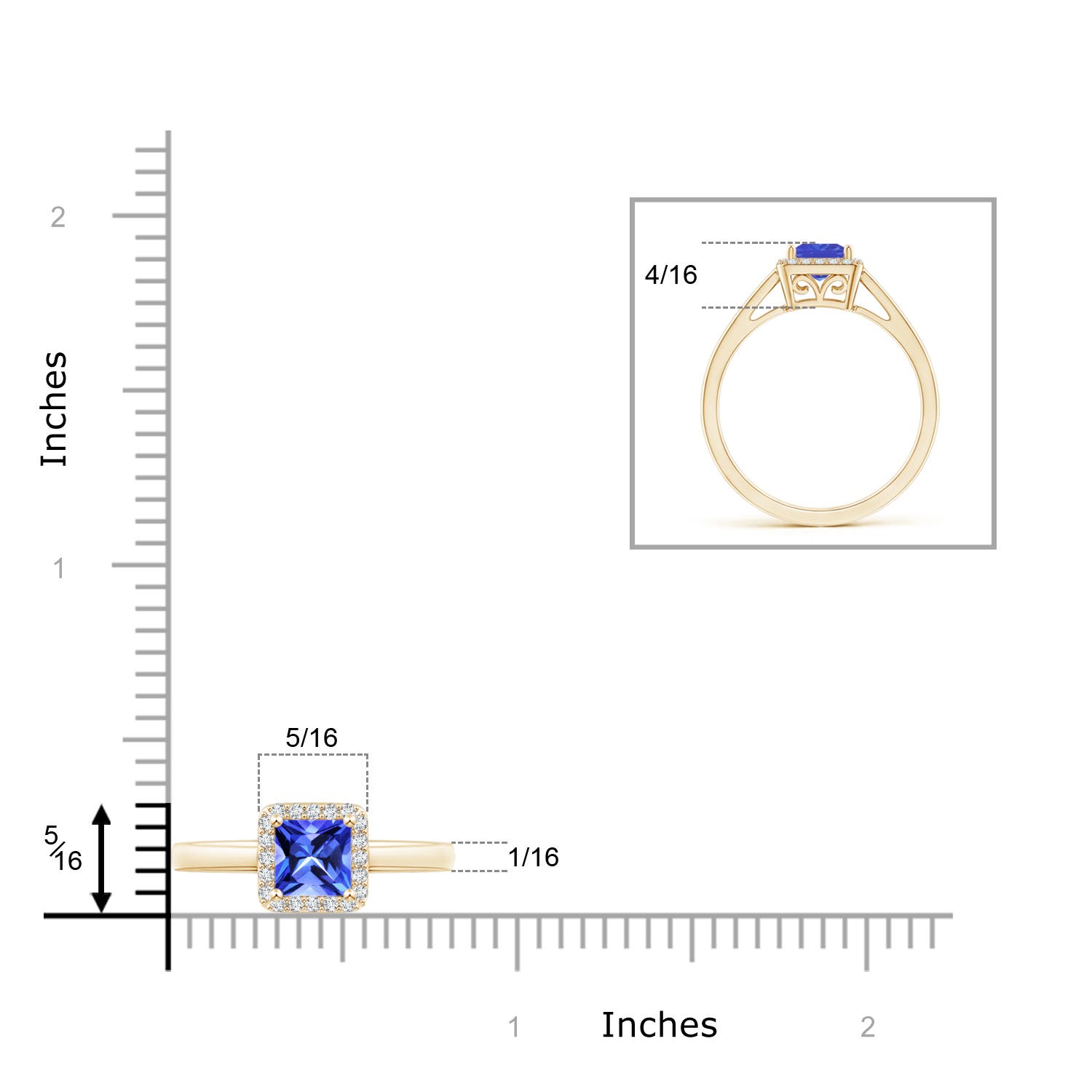 AAA - Tanzanite / 0.87 CT / 14 KT Yellow Gold