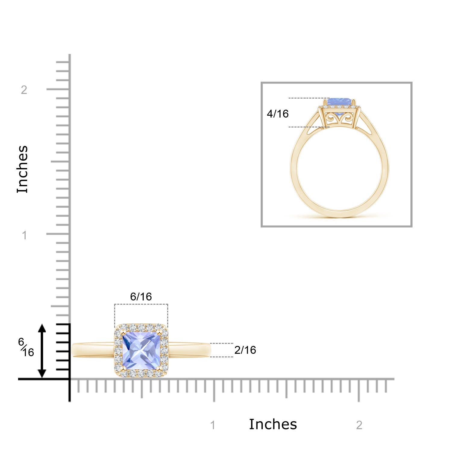 A - Tanzanite / 1.3 CT / 14 KT Yellow Gold