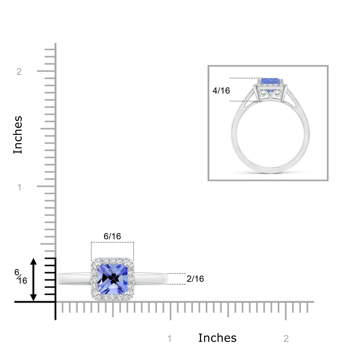 AA - Tanzanite / 1.3 CT / 14 KT White Gold