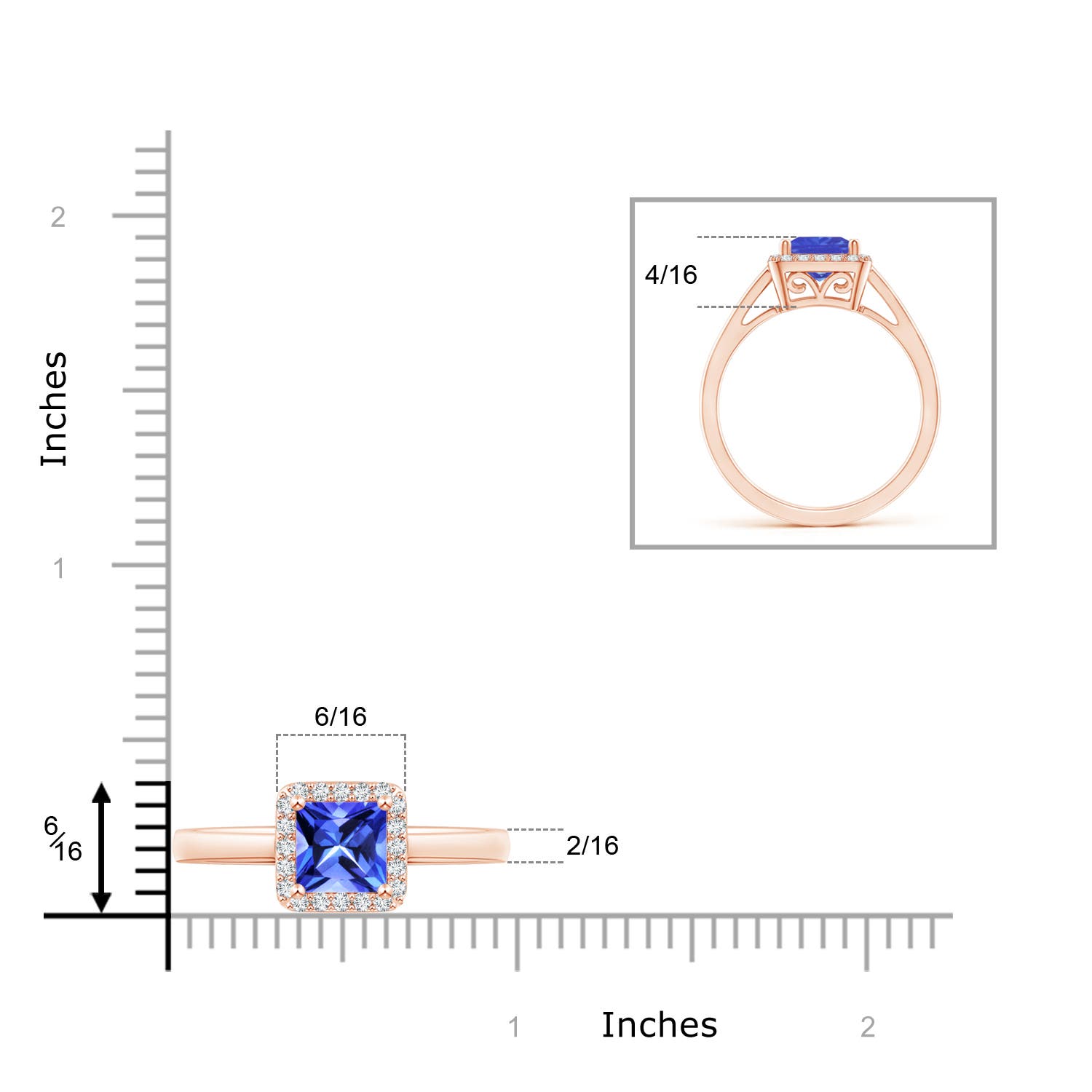 AAA - Tanzanite / 1.3 CT / 14 KT Rose Gold