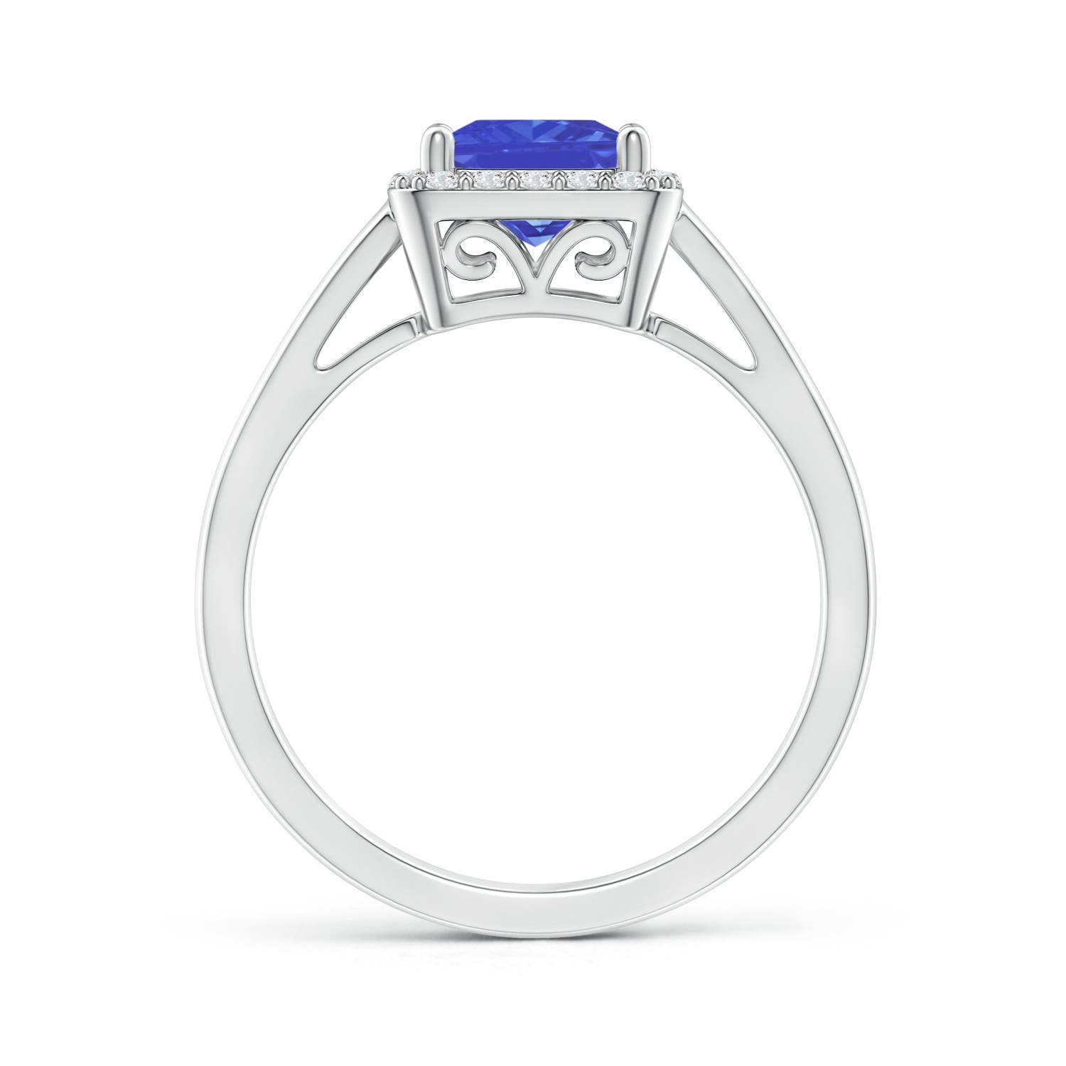 AAA - Tanzanite / 1.3 CT / 14 KT White Gold