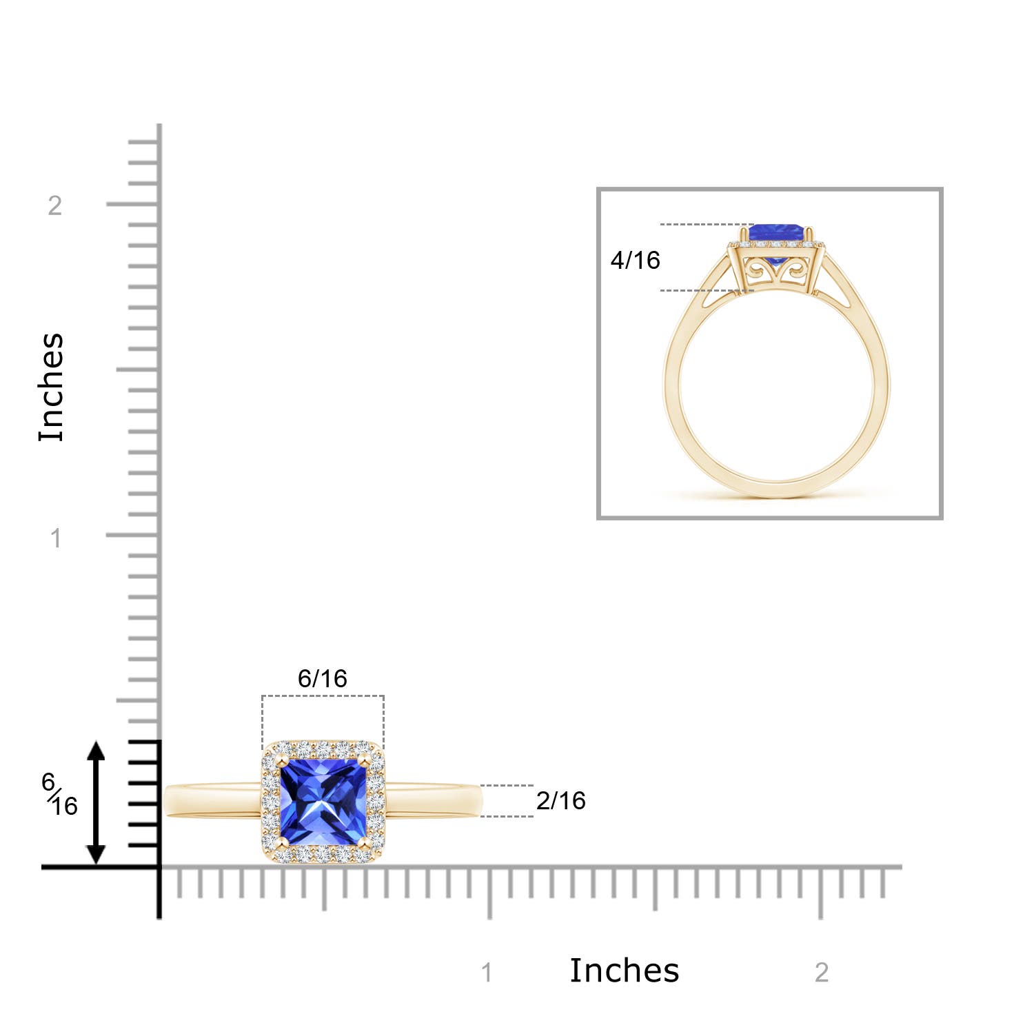 AAA - Tanzanite / 1.3 CT / 14 KT Yellow Gold