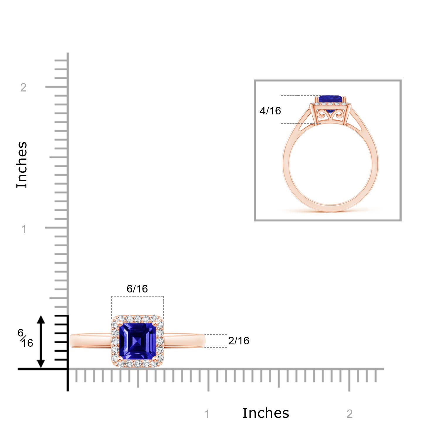 AAAA - Tanzanite / 1.3 CT / 14 KT Rose Gold