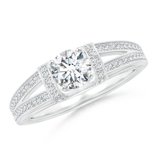 5.5mm GVS2 Vintage Style Diamond Split Shank Ring in White Gold