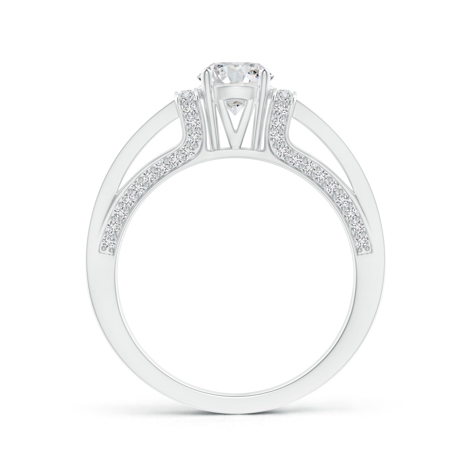 5.5mm HSI2 Vintage Style Diamond Split Shank Ring in White Gold product image