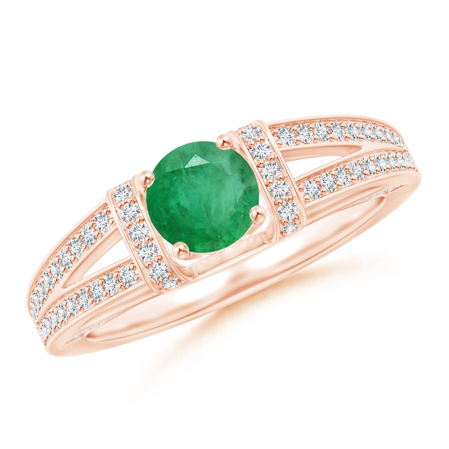 A - Emerald / 1.06 CT / 14 KT Rose Gold